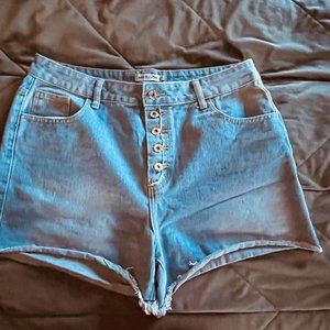 Women's Miss Look Denim Button Fly Jean Shorts Size 2XL